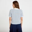 Polo manches courtes col chemise bleu femme