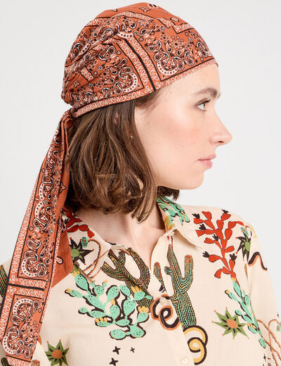 Foulard terracotta femme