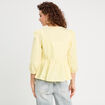 Blouse manches 3/4 nouée jaune moutarde femme