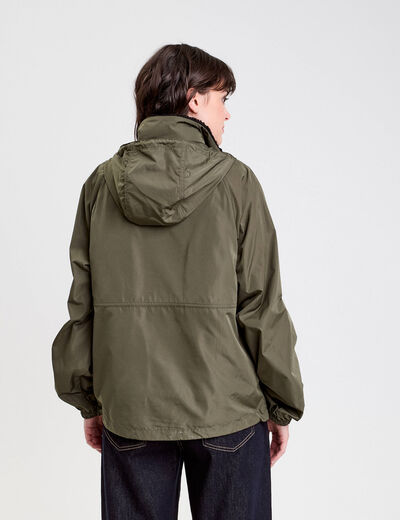 Parka déperlante 2-en-1 vert kaki femme
