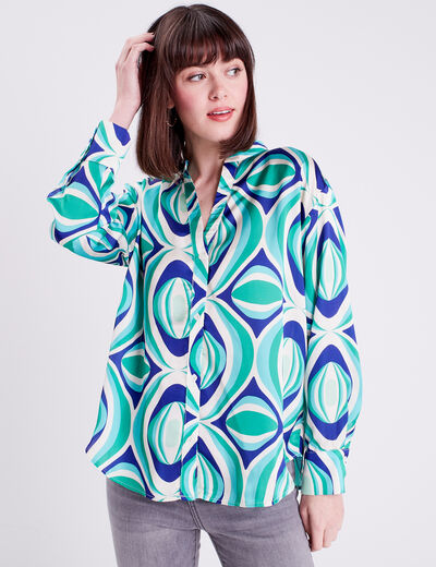 Chemise manches longues vert femme