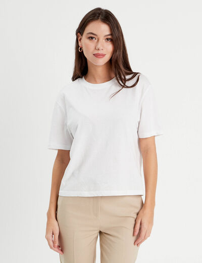 T-shirt manches courtes blanc femme