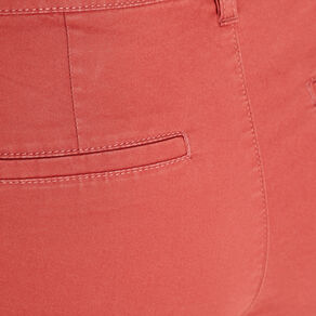 Pantalon chino 7/8ème vieux rose femme