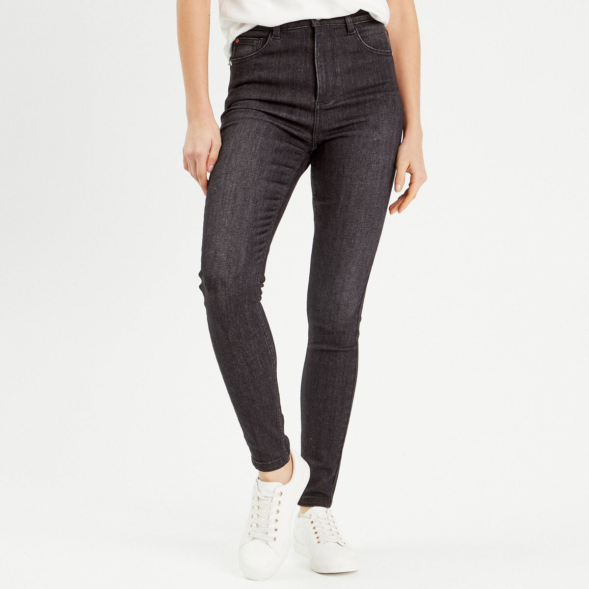 Jeans skinny ultra stretch 2 tailles denim noir femme