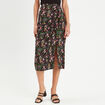 Jupe droite fendue noir femme
