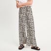 Pantalon large taille haute blanc femme