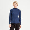 T-shirt manches longues côtelé bleu foncé femme