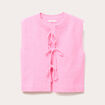 Gilet sans manches noué rose femme