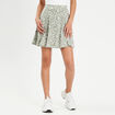 Jupe short droite vert femme