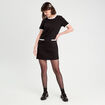 Robe droite manches courtes noir femme