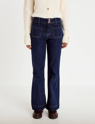 Jean bootcut taille haute denim brut femme
