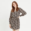 Robe droite ceinturée beige femme
