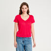 T-shirt noeuds dos rose vif femme
