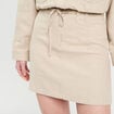 Jupe droite contenant du lin beige femme