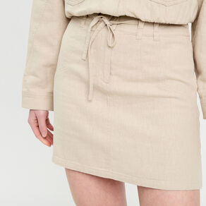 jupe droite contenant du lin beige femme Jupe droite contenant du lin beige femme