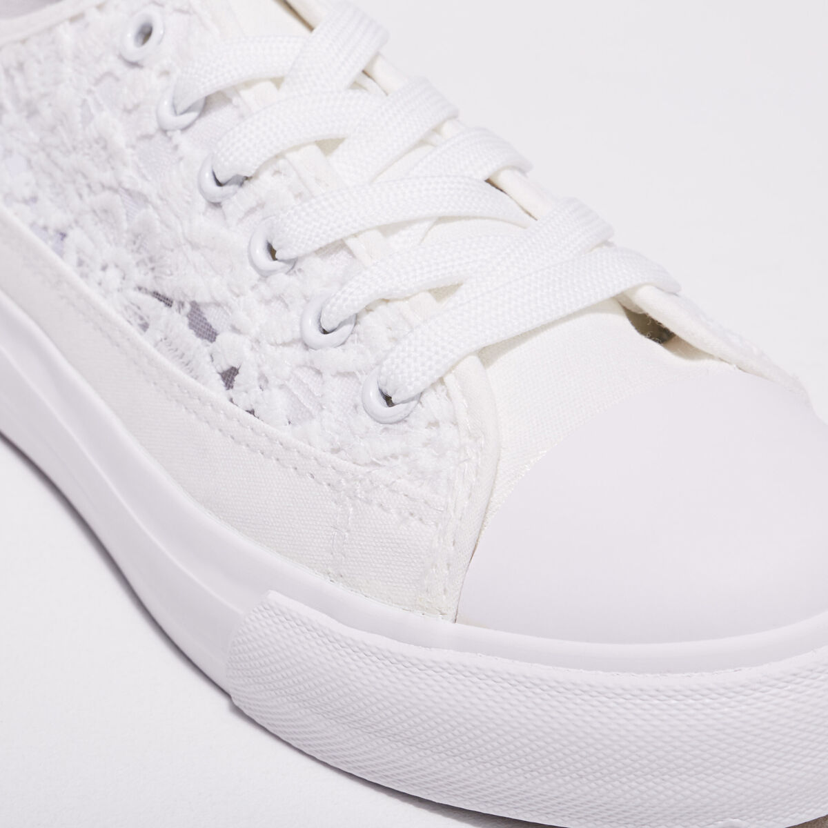 Tennis plates en dentelle blanc femme