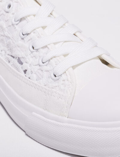 Tennis plates en dentelle blanc femme