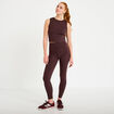 Legging taille haute marron fonc&eacute; femme