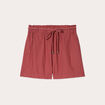 Short regular contenant du lin vieux rose femme