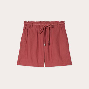 Short regular contenant du lin vieux rose femme