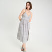 Robe longue évasée bretelles blanc femme