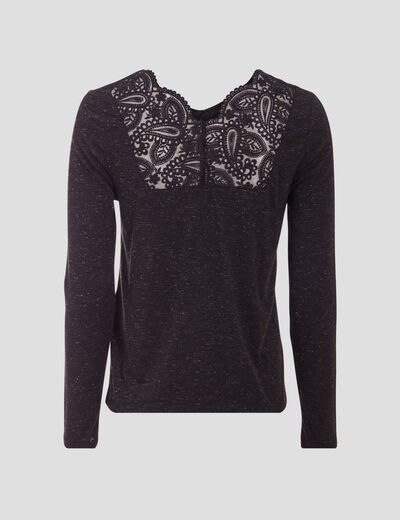 T-shirt manches longues noir femme