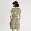 Robe évasée boutonnée vert kaki femme