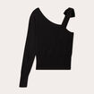 Pull asymétrique noir femme