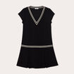 Robe &eacute;vas&eacute;e avec bandes noir femme