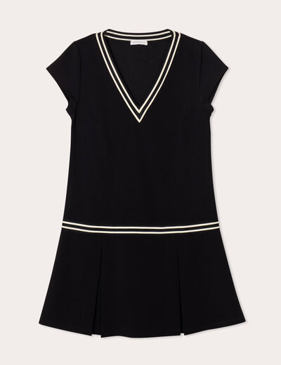 Robe évasée avec bandes noir femme