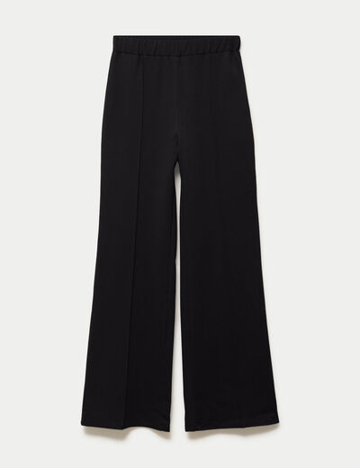 Pantalon large taille standard noir femme