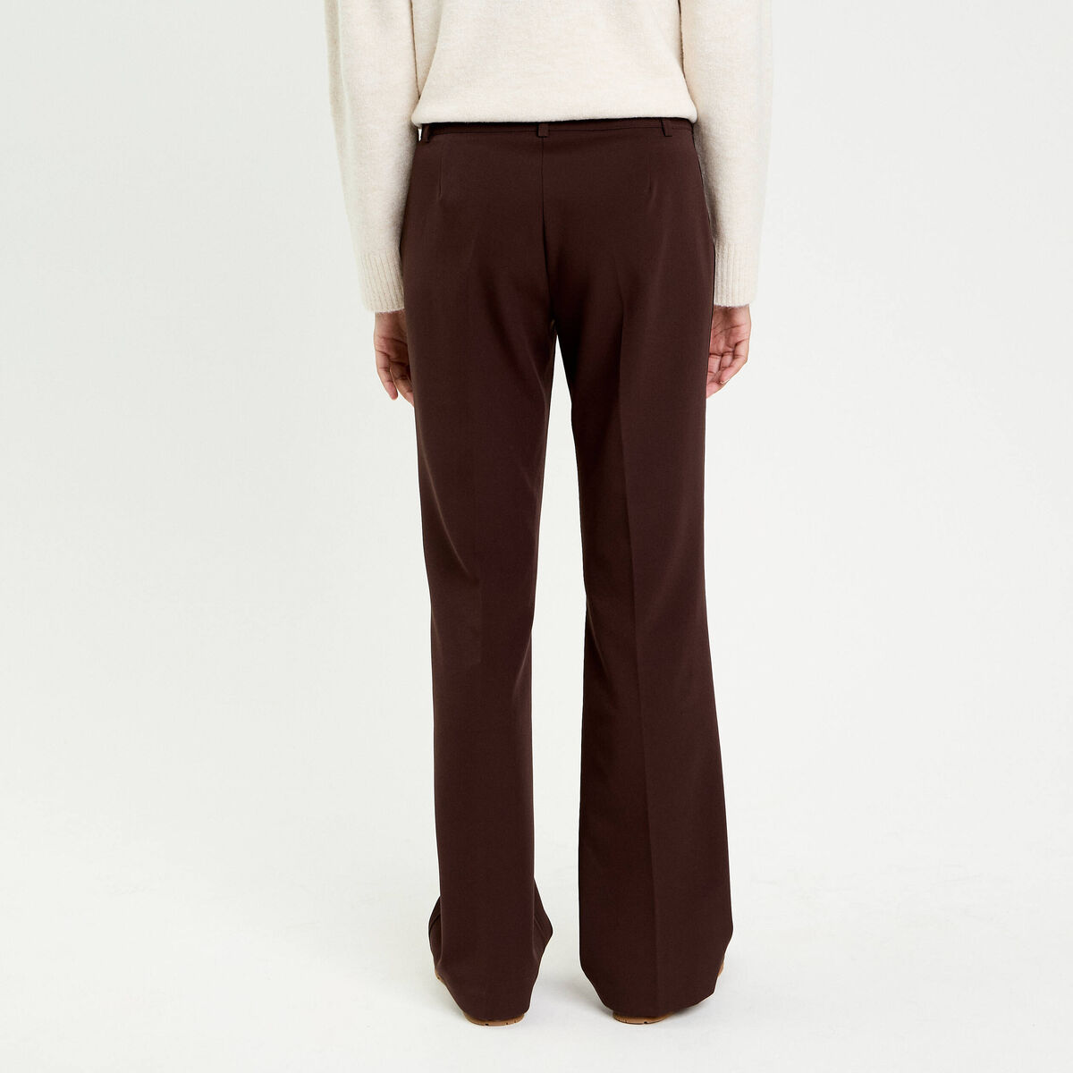 Pantalon flare marron fonc&eacute; femme