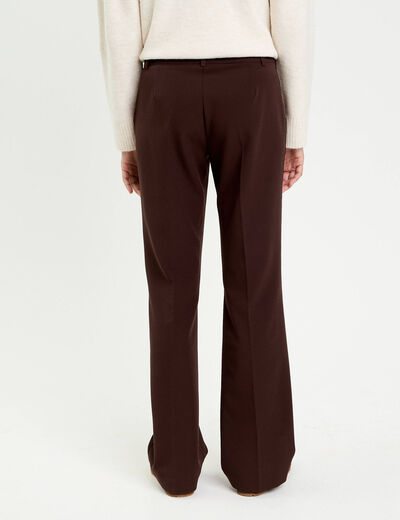 Pantalon flare marron fonc&eacute; femme
