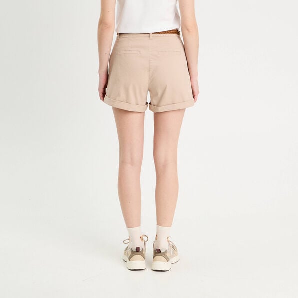 short chino ceinture sable femme Short chino ceinturé sable femme