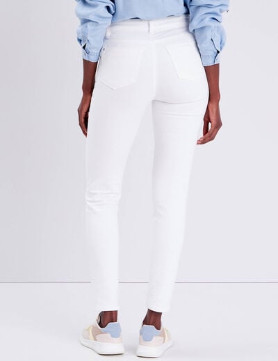 Jeans slim 5 poches blanc femme