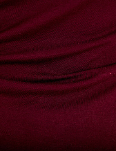 T-shirt uni &agrave; manches longues bordeaux femme