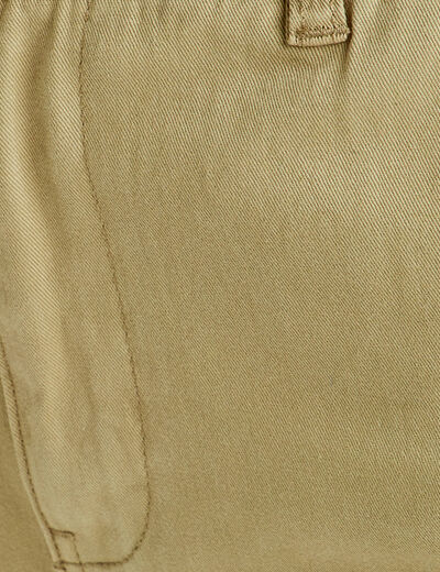 Pantalon droit cargo vert olive femme