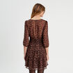 Robe évasée manches 3/4 marron femme