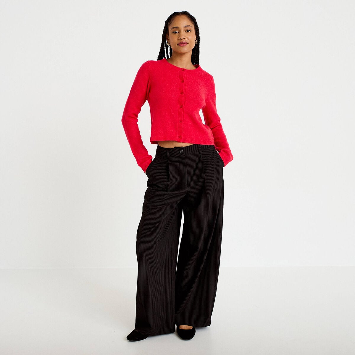 Pantalon bootcut taille standard noir femme