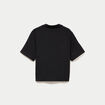 Chemise droite pliss&eacute;e manches courtes noir femme
