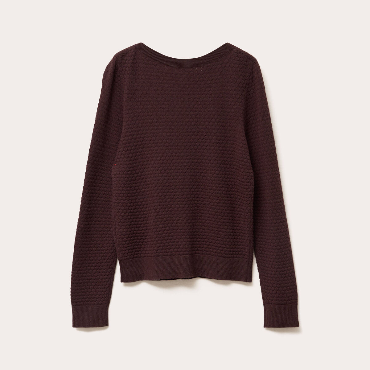 Pull col bateau marron foncé femme