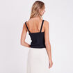 Débardeur bustier gauffré noir femme