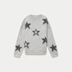 Pull col rond manches longues gris clair femme