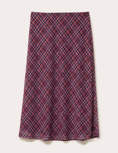 Jupe longue évasée rouge cerise femme