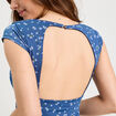 Blouse dos ouvert bleu foncé femme