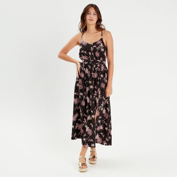 robe longue evasee bretelles noir femme Robe longue évasée bretelles noir femme