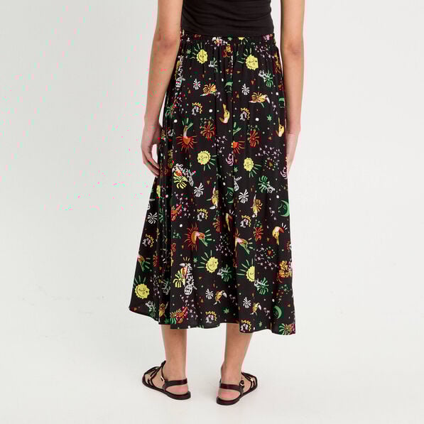 jupe longue evasee noir femme Jupe longue évasée noir femme