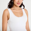 D&eacute;bardeur cintr&eacute; c&ocirc;tel&eacute; dentelle blanc femme