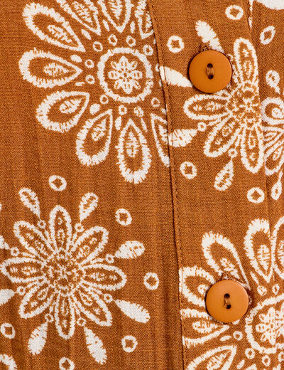 Robe chemise droite camel femme