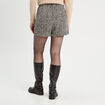 Jupe-short droite effet noué noir femme
